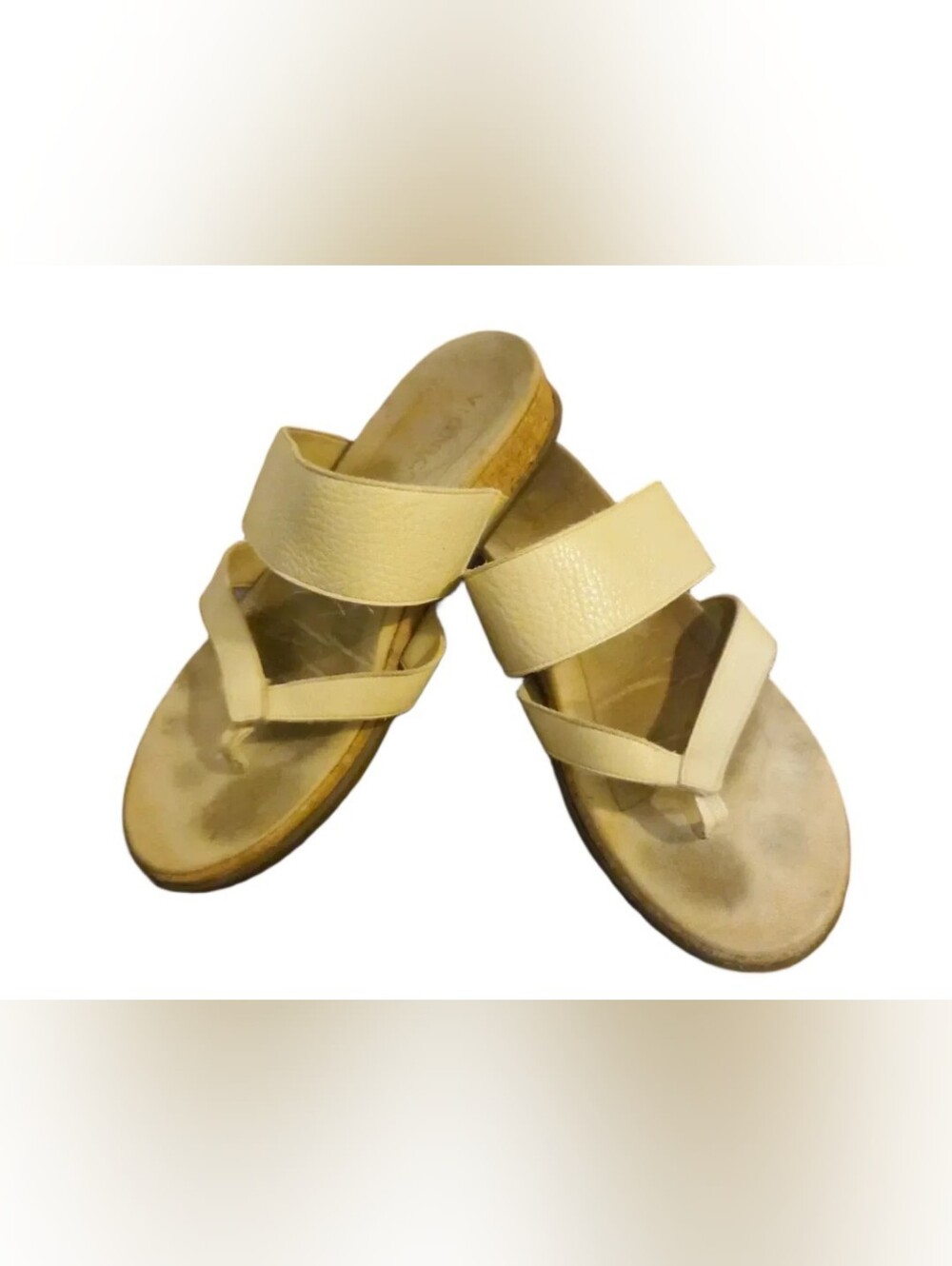 Vionic Women’s Bone Color Leather Marvina Orthotic Sandals Size 10